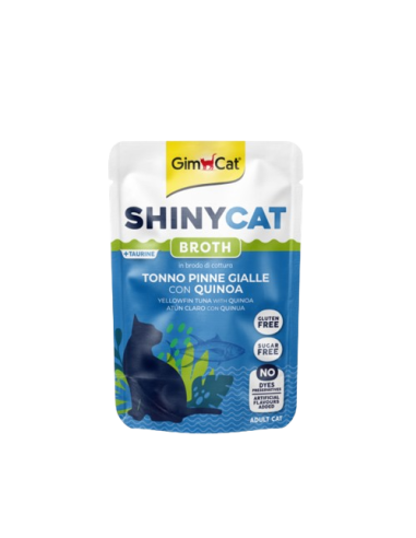 Gimcat Shiny Cat Busta Broth Tonno Con Quinoa Gr 70. Cibo Umido per gatti