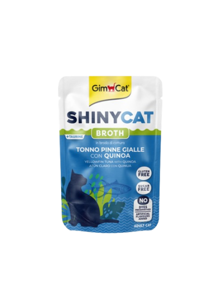 Gimcat Shiny Cat Busta Broth Tonno Con Quinoa Gr 70. Cibo Umido per gatti