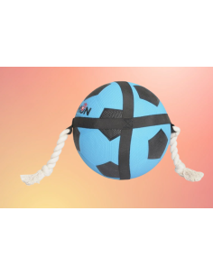 Palla Da Calcio Con Maniglie in Corda Nero Blu. Giochi per cani .