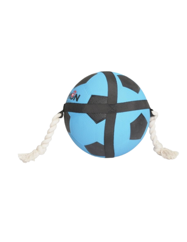 Palla Da Calcio Con Maniglie in Corda Nero Blu. Giochi per cani .