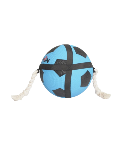 Palla Da Calcio Con Maniglie in Corda Nero Blu. Giochi per cani .