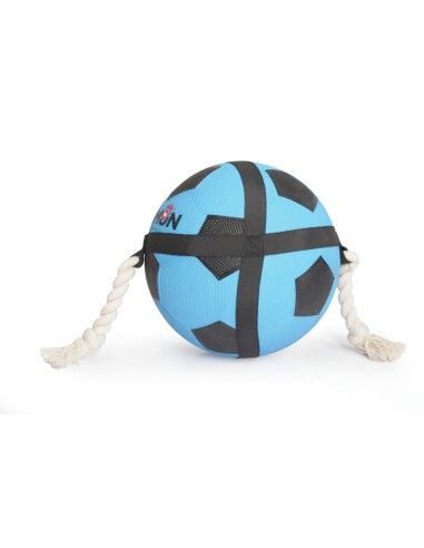 Palla Da Calcio Con Maniglie in Corda Nero Blu. Giochi per cani .