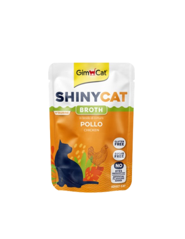 Gimcat Shinycat Busta Broth Pollo gr 70. Cibo Umido Per Gatti.
