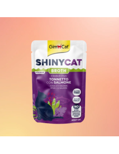 Gimcat Shinycat Busta Broth Tonnetto con Salmone gr 70. Cibo Umido per gatti.