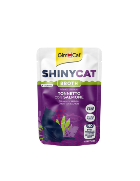 Gimcat Shinycat Busta Broth Tonnetto con Salmone gr 70. Cibo Umido per gatti