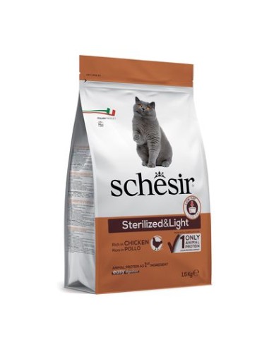 Schesir Sterilizzato Light Pollo kg 1,5. Crocchette Per Gatti