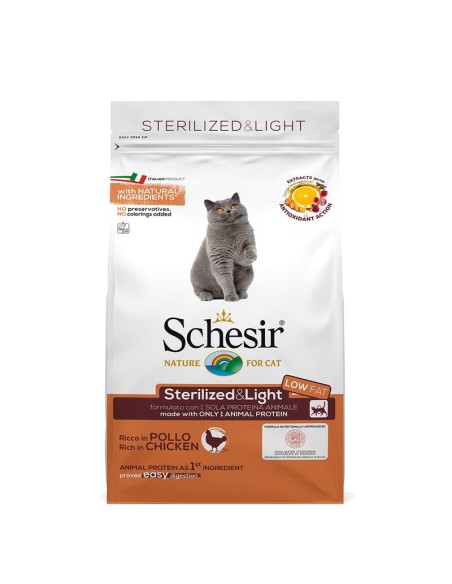 Schesir Sterilizzato Light Pollo kg 1,5. Crocchette Per Gatti