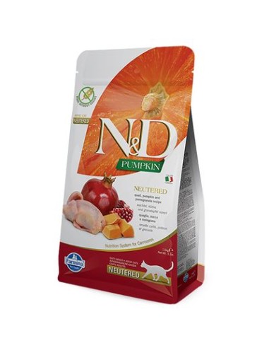 Natural and Delicious Gatto Grain Free Zucca Quaglia e Melograno Neutered gr 300. Cibo Secco Per Gatti