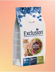 Exclusion Monoproteico Sterilizzato Pollo gr 300. Cibo Secco Per Gatti