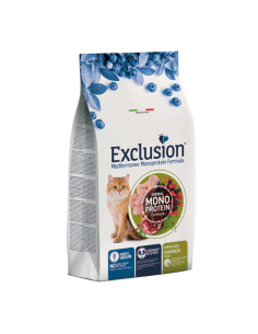 Exclusion Monoproteico Sterlizzato Pollo Kg 1,5. Cibo Secco Per Gatti