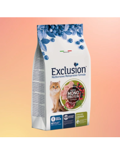 Exclusion Monoproteico Sterlizzato Pollo Kg 1,5. Cibo Secco Per Gatti 2