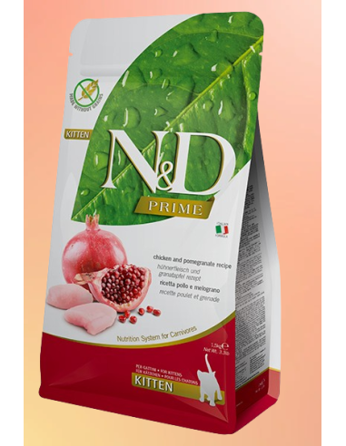 Natural and Delicious  grain free Kitten Pollo e Melograno  gr 300. Cibo Secco Per Gatti