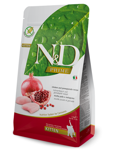 Natural and Delicious  grain free Kitten Pollo e Melograno  gr 300. Cibo Secco Per Gatti