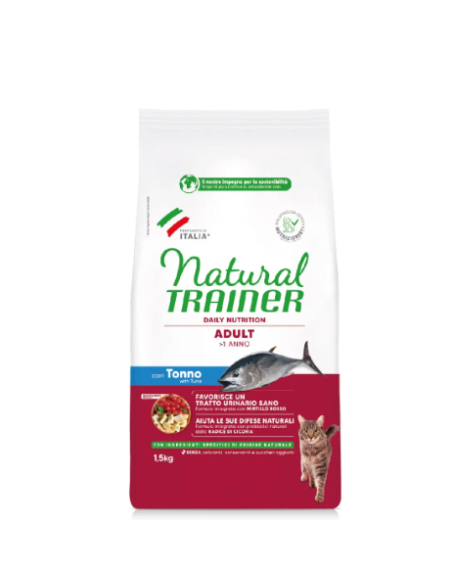 Natural Trainer Adulto Con Tonno kg 1,5. Cibo Secco Per Gatti