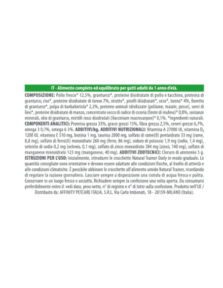 Natural Trainer Adulto Con Tonno kg 1,5. Cibo Secco Per Gatti