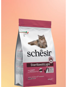 Schesir Adult Sterilizzato e Light  prosciutto gr 400. Cibo Secco Per gatti
