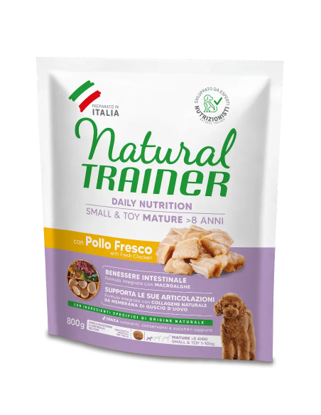 Trainer Dog Natural Small and Toy Maturity Pollo gr 800. Crocchette Per Cani.