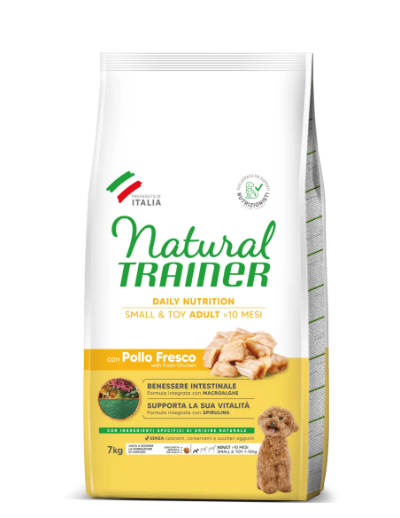 Trainer Dog Natural Small and Toy Pollo e Riso kg 7.Cibo Secco Per Cani