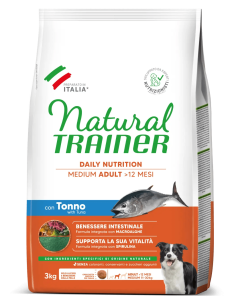 Trainer Dog Natural Trainer Medium Tonno e Riso Kg 3 Cibo Secco Per Cani