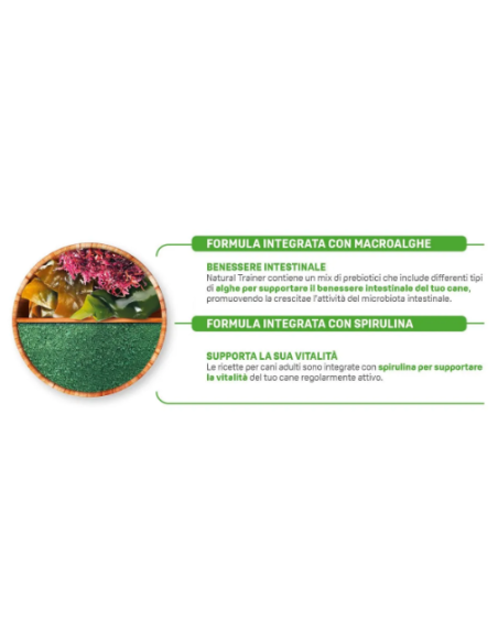 Natural Trainer Dog Medium Manzo Riso Kg.12 Cibo Secco Per Cani.