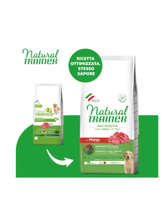 Natural Trainer Dog Maxi Manzo e Riso kg 3. Cibo Secco Per Cani Taglia Grande