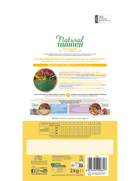 Trainer Dog Natural Small and Toy  Prosciutto Crudo Kg2. Alimento Per Cani