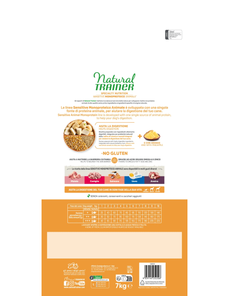 Trainer Dog Sensitive Mini Agnello e Riso No Gluten kg 7. Mangime Per Cani