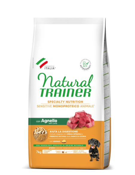 Trainer Dog Sensitive Mini Agnello e Riso No Gluten kg 7. Mangime Per Cani