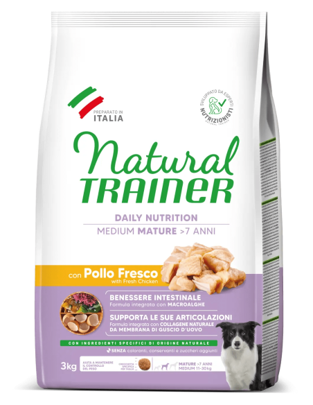 Natural Trainer Dog Medium Pollo Maturity kg 3. Crocchette per cani