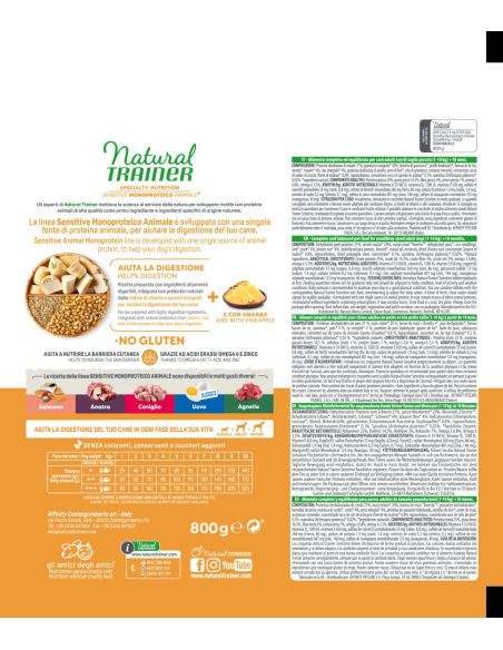 Trainer Dog Sensitive Mini Maiale e Cereali Integrali No Gluten gr 800. Crocchette per cani.