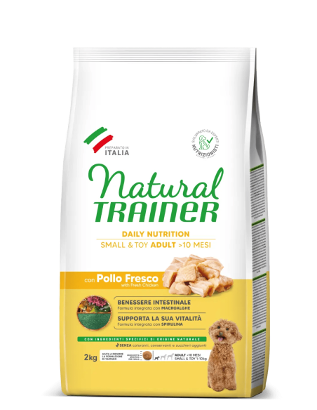 Trainer Dog Natural Small e Toy Pollo e Riso kg 2. Crocchette per Cani .