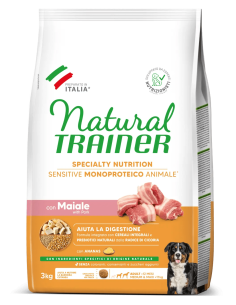 Trainer Dog Sensitive Medium Maxi Maiale e Cereali Integrali No Gluten Kg 3.Cibo Secco Per Cani 2