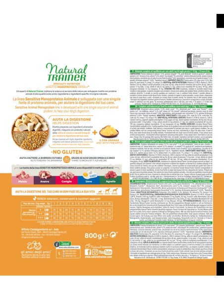 Trainer Dog  sensitive Mini  Salmone No Gluten  gr 800. Crocchette per cani