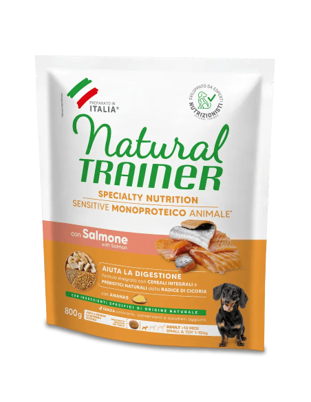 Trainer Dog  sensitive Mini  Salmone No Gluten  gr 800. Crocchette per cani