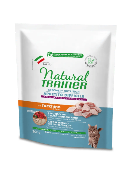 Trainer Natural Gatto Appetito Difficile Tacchino gr 300. Alimento Per Gatti