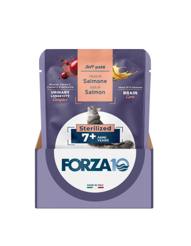 FORZA 10 Botanicat 7+Sterilized Soft Patè Salmone gr.80.Cibo Umido Per Gatti .