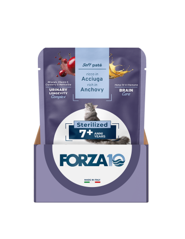 FORZA 10 Botanicat 7+Sterilized Soft Patè Acciuga gr.80.Cibo Umido Per gatti.