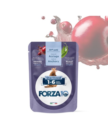 FORZA 10 Botanicat Sterilized Soft Patè Acciuga gr.80.Cibo Umido Per Gatti.