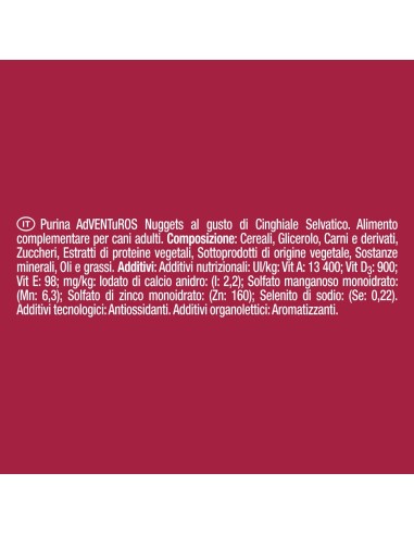 Purina Adventuros Nuggets Cinghiale gr.90. Snack per cani .