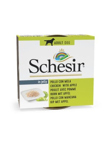 Schesir Dog Pollo e Mela gr 150. Cibo Umido Per Cani