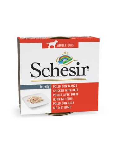 Schesir Dog Pollo / Manzo gr 150. Cibo Umido Per Cani .