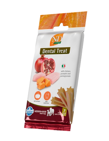N&D Treats Dog Pumpkin Dental Treats Pollo Melograno Medium /Maxi gr 110. Snack per Cani