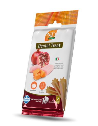 N&D Treats Dog Pumpkin Dental Treats Pollo Melograno Medium /Maxi gr 110. Snack per Cani