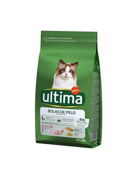 Ultima cat Hairball kg 1,5. Cibo Secco Per Gatti