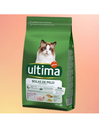 Ultima cat Hairball kg 1,5. Cibo Secco Per Gatti