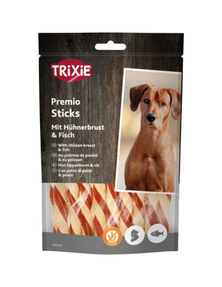 Premio Fish Chicken Sticks gr 80. Snack per cani