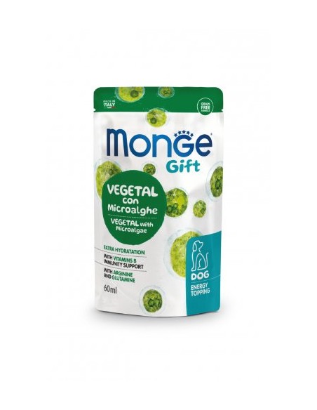 Monge Gift Dog Energy Vegetal microalghe ml 60. Snack per cani .