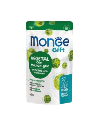 Monge Gift Dog Energy Vegetal microalghe ml 60. Snack per cani .
