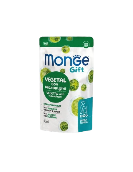 Monge Gift Dog Energy Vegetal microalghe ml 60. Snack per cani .