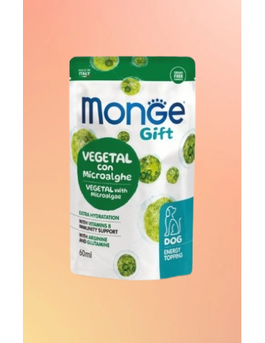 Monge Gift Dog Energy Vegetal microalghe ml 60. Snack per cani .